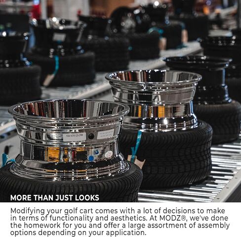 MODZ® 14x10" Assassin Black with Ball Mill Golf Cart Wheels and MODZ® Street Fox (23x10-14) Golf Cart Radial Tires Combo - Set of 4 in Saudi Arabia