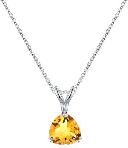 Turandoss Easter Basket Stuffers for Women Girls, Dainty 925 Sterling Silver 12 Months Triangle Birthstone Pendant Necklace Silver Jewelry Birthday Easter Gifts for Teen Girls in Saudi Arabia