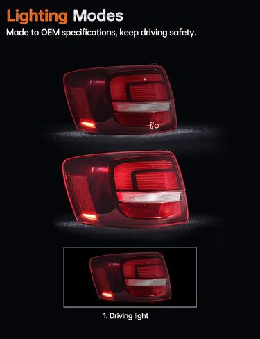 Left Driver Side Rear Tail Light for 2015 2016 2017 2018 VW Volkswagen Jetta, Taillights Brake Lamp, with LED Turn Signal, W/O Bulb, 5C6945095G in Saudi Arabia