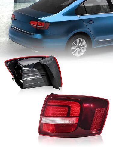 Left Driver Side Rear Tail Light for 2015 2016 2017 2018 VW Volkswagen Jetta, Taillights Brake Lamp, with LED Turn Signal, W/O Bulb, 5C6945095G in Saudi Arabia
