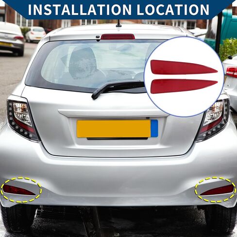 No.5216452100/5216352100 Bumper Reflector for Toyota Yaris 2012-2014 without Sport Bumper/Rear Bumper Reflector Side Marker / 1 Pair Red in Saudi Arabia