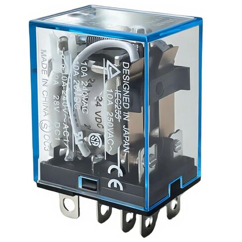 LY2N-J 24VDC DPDT 10A 8-Pin Plug-in Relay, LED/Test Button, Compatible with Omron LY2N-J DC24 / LY2N DC24 / LY2NJ DC24; Socket Compatible with Omron PTF08A-E 8-Pin; 250VAC/125VDC in Saudi Arabia