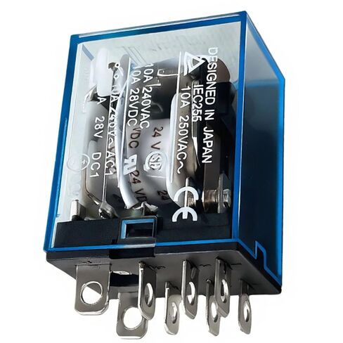 LY2N-J 24VDC DPDT 10A 8-Pin Plug-in Relay, LED/Test Button, Compatible with Omron LY2N-J DC24 / LY2N DC24 / LY2NJ DC24; Socket Compatible with Omron PTF08A-E 8-Pin; 250VAC/125VDC in Saudi Arabia