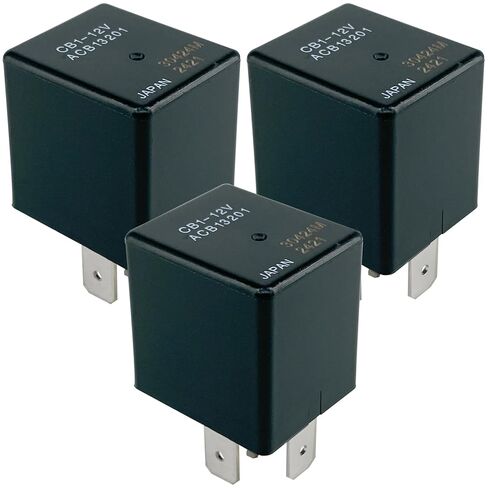 CB1-12V-12VDC ACB13201 Relay (3-Pack) 12V 40A 5-Pin SPST/SPDT Automotive Power Relay Compatible with Fuel Pump, HID Lighting, ABS & A/C Systems, Resolves No-Start & Flickering Light Issues in Saudi Arabia