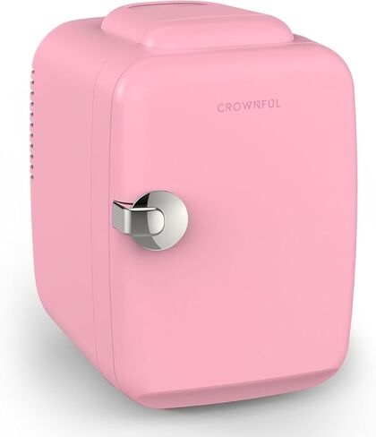 ثلاجة صغيرة CROWNFUL، سعة 4 لتر/6 عبوات تبريد وتدفئة شخصية محمولة للعناية بالبشرة، ومستحضرات التجميل، والمشروبات، والطعام، رائعة لغرفة النوم، والمكتب، والسيارة، والنوم، ومدرجة ETL (أبيض) in Kuwait