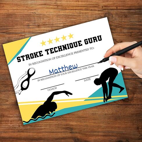 جوائز إنجاز فريق السباحة 30pk 8.5x11 "شهادات رائعة في نهاية العام لمدرب الاعتراف الرياضي للشباب يوزع مأدبة in Kuwait