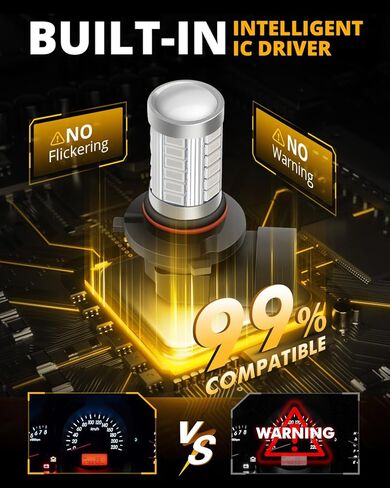 مصابيح ضباب Auxbeam H10 9145 9140 LED، لمبة SMD عالية الطاقة 50 وات 3020 SMD، لمبة ضباب بديلة صغيرة الحجم 1:1، إضاءة كاملة 360 درجة 10000 كلفن أزرق، تشغيل وتوصيل، حزمة من 2 in Saudi Arabia