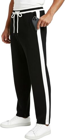 ZITY Mens Fleece Pants with Pockets Sherpa Lined Warm Sweatpants Heavyweight Winter Athletic Gym Thermal Joggers for Running Black in Saudi Arabia