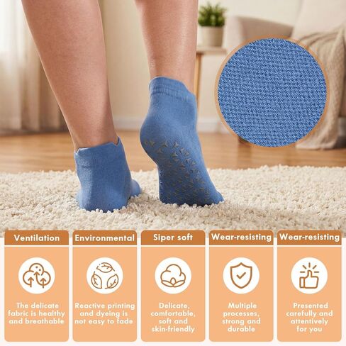 Chuarry 30 Pairs Non Slip Socks Non Skid Socks with Grips for Elderly Yoga Hospital Cushioned Sole Gripper for Men Women in Saudi Arabia