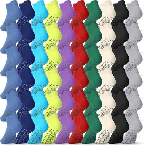 Chuarry 30 Pairs Non Slip Socks Non Skid Socks with Grips for Elderly Yoga Hospital Cushioned Sole Gripper for Men Women in Saudi Arabia