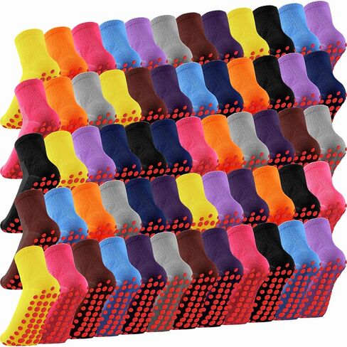 Chuarry 30 Pairs Non Slip Socks Non Skid Socks with Grips for Elderly Yoga Hospital Cushioned Sole Gripper for Men Women in Saudi Arabia