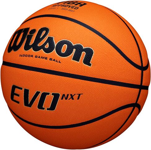Wilson Basketball EVO NXT FIBA Game Ball, Mixed Leather, Ideal for Indoor, Size 7, Brown, WTB0965XB in Saudi Arabia