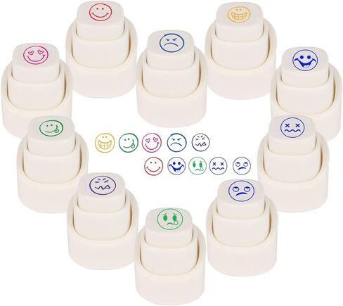 Button Type Planner Stamps Set of 10- Weather Stamps & Book AnnotationStamps with Easy-Grip Stamper Handle for Journaling, Diary, Scrapbooking, Bullet Journal Teacher Student Gift in Kuwait