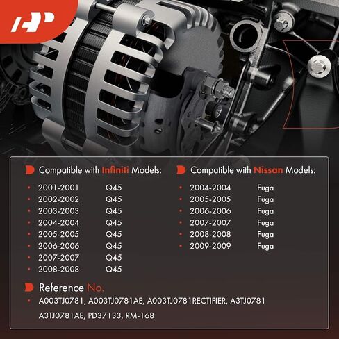 A-Premium Alternator Rectifier Compatible with Infiniti Q45 2001-2008, M35, M45 & Nissan Fuga, 12V Rectifier 16-35A Diodes in Saudi Arabia