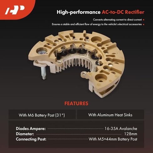 A-Premium Alternator Rectifier Compatible with Infiniti Q45 2001-2008, M35, M45 & Nissan Fuga, 12V Rectifier 16-35A Diodes in Saudi Arabia