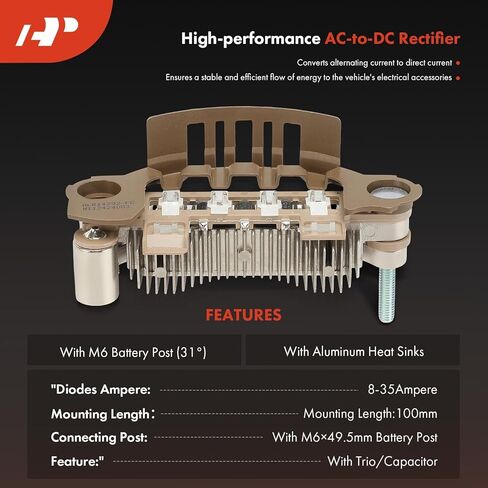 A-Premium Alternator Rectifier Compatible with Dodge Avenger 1995-2000 & Chrysler Sebring 1995-2000, 2.5L, 12V Rectifier 8-35A Diodes in Saudi Arabia