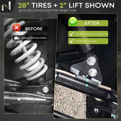 2 Inch Lift Kit for CF Moto UFORCE 1000/1000XL - Heavy-Duty Suspension Lift System, Fits Up to 28" Tires, Bolt-On Installation, Off-Road Performance Enhancement in Kuwait