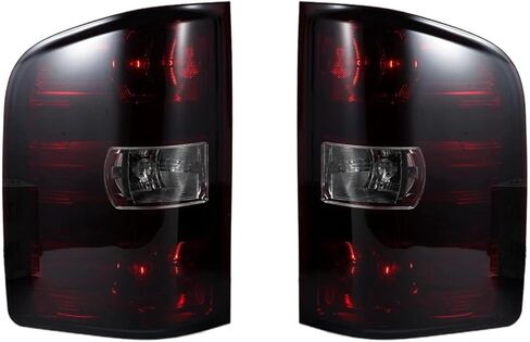 Tail Lights compatible with 2007-2014 Chevy Silverado 1500 2500HD 3500HD(2007 New Body Style only), 2007-2013 GMC Sierra 3500HD;1 Pair(Left+Right), (Dark Red With Bulbs) in Saudi Arabia