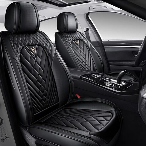 Front Set for Chevrolet Chevy Camaro Seat Covers 2010-2024,Waterproof Leather Seat Covers for Car Wear-Resistant Seat Protector Full Coverage Automotive Seats Cushions (Front,Black) in Saudi Arabia