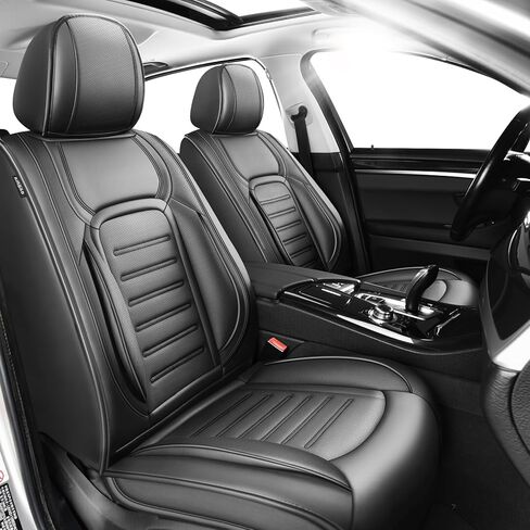 أغطية مقاعد السيارة Fit Optima لسيارة KIA Optima 2007-2019 2020 - جلد فاخر، مقاوم للماء، مسامي، وسادة مقعد واقية لجميع الأحوال الجوية ومتوافقة مع الوسادة الهوائية، مجموعة كاملة بخط أحمر أسود in Kuwait