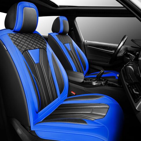 Fit CX-3 Car Seat Covers Compatible with Mazda CX-3 2015-2021 - （2 Front Seat） Premium Leather， Waterproof Breathable，All-Weather Seat Cushion Protecto & Airbag Compatible (Red Line Black) in Saudi Arabia