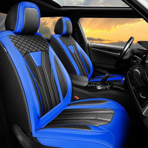 Fit CX-3 Car Seat Covers Compatible with Mazda CX-3 2015-2021 - （2 Front Seat） Premium Leather， Waterproof Breathable，All-Weather Seat Cushion Protecto & Airbag Compatible (Red Line Black) in Saudi Arabia