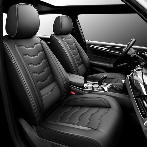 Fit CX-3 Car Seat Covers Compatible with Mazda CX-3 2015-2021 - （2 Front Seat） Premium Leather， Waterproof Breathable，All-Weather Seat Cushion Protecto & Airbag Compatible (Red Line Black) in Saudi Arabia