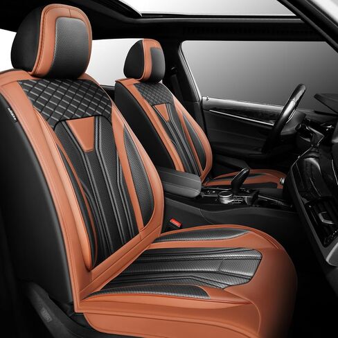 Fit CX-3 Car Seat Covers Compatible with Mazda CX-3 2015-2021 - （2 Front Seat） Premium Leather， Waterproof Breathable，All-Weather Seat Cushion Protecto & Airbag Compatible (Red Line Black) in Saudi Arabia