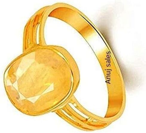 Certified Unheated Untreatet 11.00 Ratti A+ Quality Natural Yellow Sapphire Pukhraj Gemstone Ring for Women's and Men's (Lab - Certified) in Saudi Arabia
