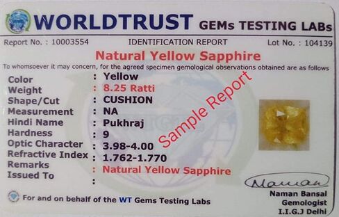 Certified Unheated Untreatet 11.00 Ratti A+ Quality Natural Yellow Sapphire Pukhraj Gemstone Ring for Women's and Men's (Lab - Certified) in Saudi Arabia