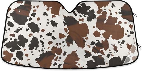 xigua Cow Print Car Windshield Sunshade Foldable Front Window Sun Visor Protector for Car,SUV,Truck - Keep Vehicle Cool,55 x 27.6 Inch (45) in Kuwait