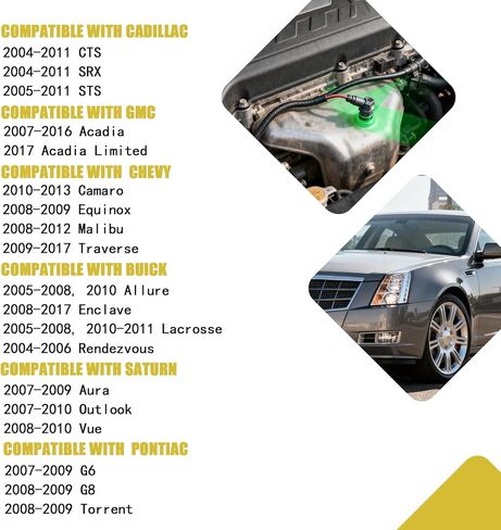 Engine Coolant Temperature Sensor Compatible with GMC Acadia, Cadillac SRX STS, Chevy Traverse, Buick Enclave Allure Lacrosse, Replace 12639899 213-4777 in Kuwait