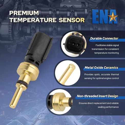 ENA Engine Coolant Temperature Sensor Compatible with Toyota Camry Highlander Tacoma Lexus RX350 RX450h LC500h LC500 1.8L 2.5L 3.5L L4 V6 2016 2017 2018 2019 2020 2021 2022 2023 2024 Replaces TX273 in Saudi Arabia