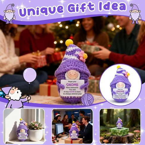 Galentines Gnomes هدية للنساء والرجال مضحك اليدوية الكروشيه التماثيل الإيجابية العاطفية ملهمة الدعم الهدايا لصديق Bestie زملاء العمل عيد ميلاد عيد الحب جنوم الحلي in Kuwait