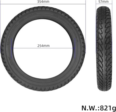 Heavy-Duty 14x2.125 Tire and Tube Set - 14 Inch 57-254 E-Bike Tire Tube with Angled Valve Stem for Replacement Electric Scooters and E-Bike Tires 1 Set in Kuwait