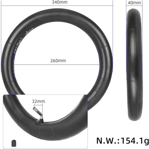 Heavy-Duty 14x2.125 Tire and Tube Set - 14 Inch 57-254 E-Bike Tire Tube with Angled Valve Stem for Replacement Electric Scooters and E-Bike Tires 1 Set in Kuwait