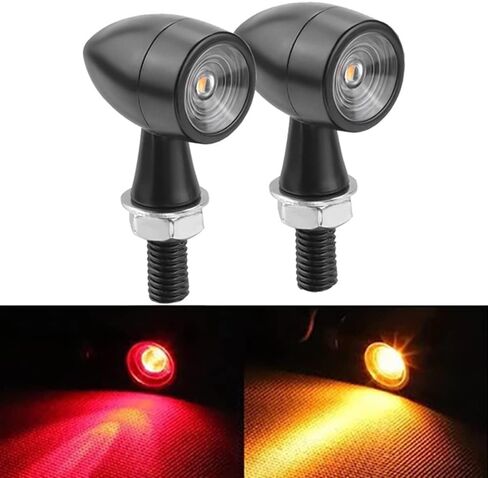 8mm/0.3" 12V Motorcycle LED Turn Signal Light Bullet Motorcycle Metal Vintage LED Small Turn Signal Street Car Dirt Bike Mini Turn Signals Signal Indicator Signal Light in Saudi Arabia