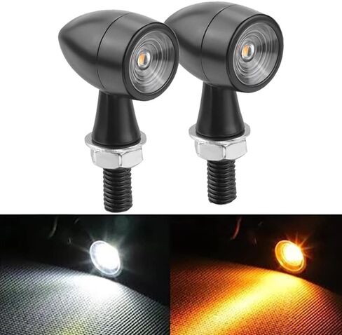 8mm/0.3" 12V Motorcycle LED Turn Signal Light Bullet Motorcycle Metal Vintage LED Small Turn Signal Street Car Dirt Bike Mini Turn Signals Signal Indicator Signal Light in Saudi Arabia