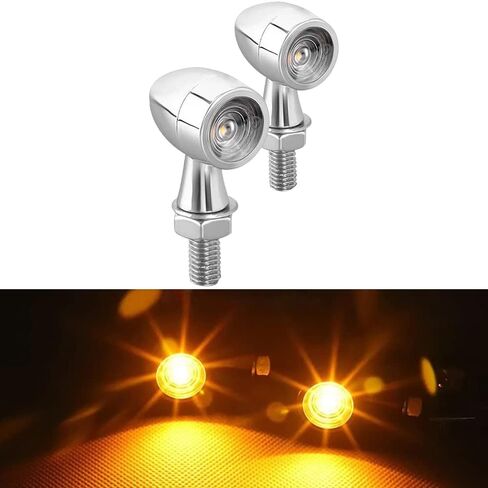 8mm/0.3" 12V Motorcycle LED Turn Signal Light Bullet Motorcycle Metal Vintage LED Small Turn Signal Street Car Dirt Bike Mini Turn Signals Signal Indicator Signal Light in Saudi Arabia