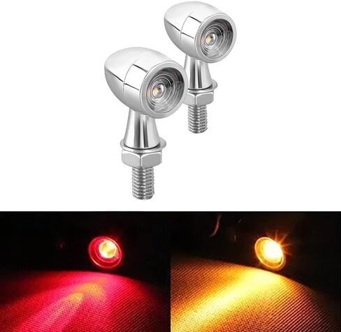 8mm/0.3" 12V Motorcycle LED Turn Signal Light Bullet Motorcycle Metal Vintage LED Small Turn Signal Street Car Dirt Bike Mini Turn Signals Signal Indicator Signal Light in Saudi Arabia