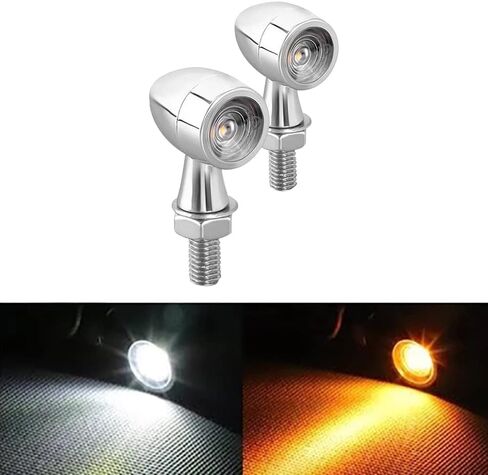 8mm/0.3" 12V Motorcycle LED Turn Signal Light Bullet Motorcycle Metal Vintage LED Small Turn Signal Street Car Dirt Bike Mini Turn Signals Signal Indicator Signal Light in Saudi Arabia