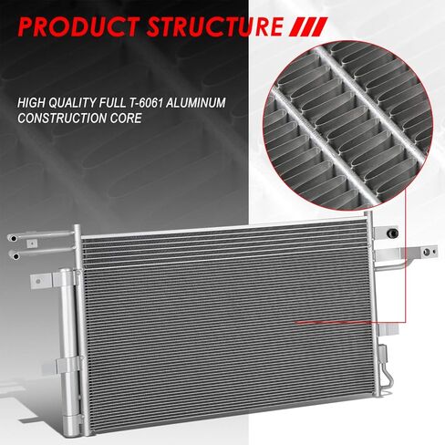 Auto Dynasty 4241 OE Style Aluminum A/C Condenser Compatible with Ford Flex Lincoln MKS MKT 13-19, Metallic in Saudi Arabia