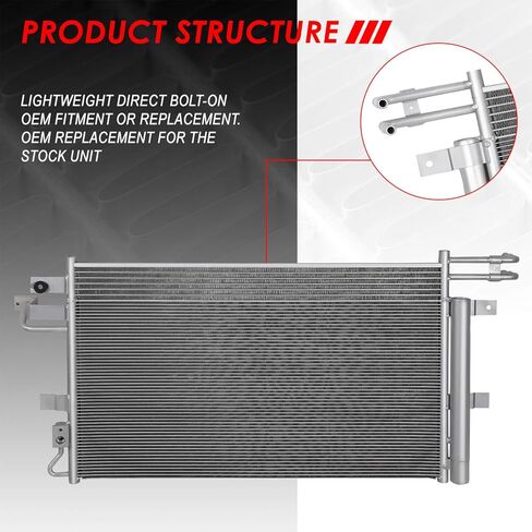 Auto Dynasty 4241 OE Style Aluminum A/C Condenser Compatible with Ford Flex Lincoln MKS MKT 13-19, Metallic in Saudi Arabia