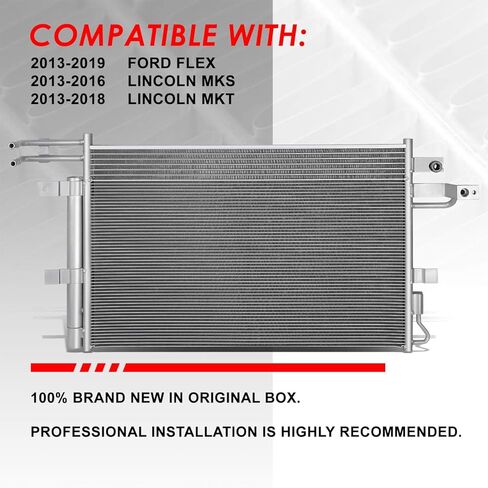 Auto Dynasty 4241 OE Style Aluminum A/C Condenser Compatible with Ford Flex Lincoln MKS MKT 13-19, Metallic in Saudi Arabia