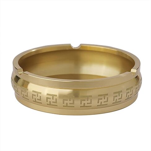 Portable Ashtray Round Brass Tabletop Holder Office Household Metal Indoor Large Ashtrays Simple Living Room Ashtray For Outdoor in Saudi Arabia