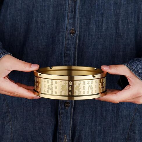 Portable Ashtray Round Brass Tabletop Holder Office Household Metal Indoor Large Ashtrays Simple Living Room Ashtray For Outdoor in Saudi Arabia