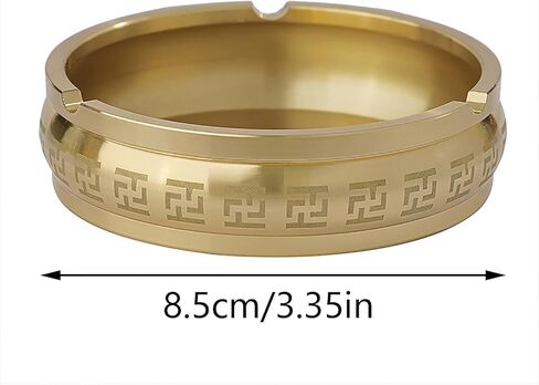 Portable Ashtray Round Brass Tabletop Holder Office Household Metal Indoor Large Ashtrays Simple Living Room Ashtray For Outdoor in Saudi Arabia