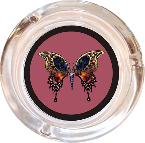 Butterfly Glass Ashtray - 4" Round in Saudi Arabia