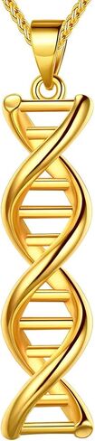 beautlace DNA Double Helix Chemistry Science Molecule Biology Necklace Silver/18K Gold/Black Gun Plated DNA Pendant Jewelry for Women KP0049 in Saudi Arabia
