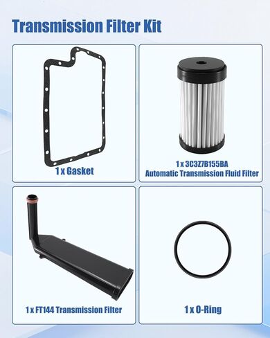5R110W Transmission Filter Kit Fit for Ford F-250 F-350 F-450 F-550 E-350 E-450 Super Duty 6.0L Powerstroke Replaces FT144 3C3Z7A098AA 3C3Z7B155BA in Saudi Arabia